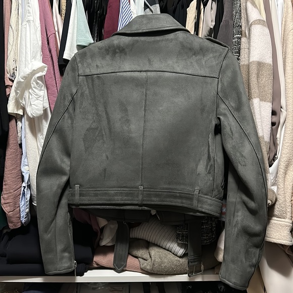 Zara faux suede moto jacket size small - Picture 2 of 2